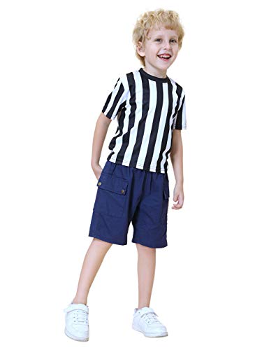 image for TOPTIE Children's Referee Shirt Costume Kids Ref Uniform for Soccer Fo