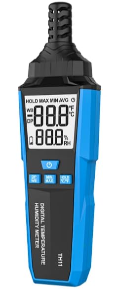 T11 - Medidor digital de temperatura y humedad multifuncional LCD para cultivo de frutas y trigo para laboratorio