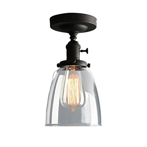 Plafonnier vintage noir en verre E27 pour loft et maison moderne - 2