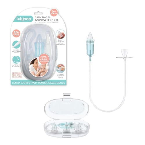 Image of Lulyboo Baby Nasal Aspirator with Case - Reusable BPA-Free Snot Sucker with Soft Tips, Gentle & Effective Relief for Congestion, Easy to Clean, Ergonomic Design for Newborns & Toddlers