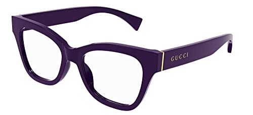 Gucci GG1133O Violeta 52/18/145 mujer Marco para anteojos, Violeta/Gold/Yellow-logo-002, Lens-52 Bridge-18 B-42.2 Temple-145