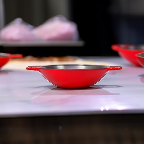 Image of FeRus Iron Traditional Heavy Base Flat Bottom Kadai Karahi Wok Pan Lokhand Cookware Cooking Kadhai with Handle for Kitchen (21.5 Inch)