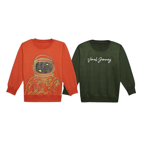 Image of Mack Jonney Unisex-Child Regular Fit Fleece Crew Neck Sweatshirt (Pack of 2-MACK632100)