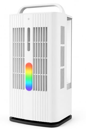 XAMATTS 1.7L Desktop Portable Air Conditioner Fan with LED Light, White