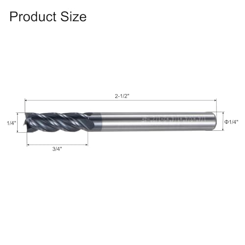 Image of uxcell 5pcs End Mill 1 /4 inch x 3 /4 inch 4 Flutes Spiral Helical Groove Tungsten Steel Straight Shank CNC Milling Bits for Aluminum Steel Cutting Metalworking