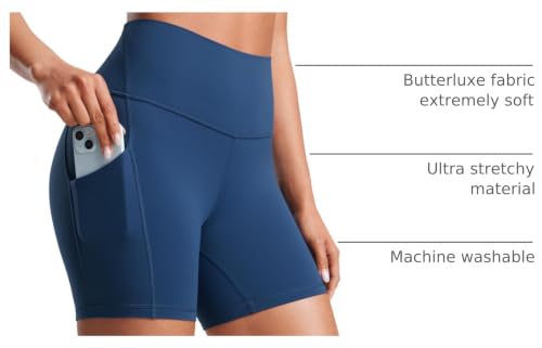 Image of CRZ YOGA Butterluxe Biker Shorts Pockets 5 inch | Extremely Soft, Gentle Compression, Workout, High Waisted, for Women