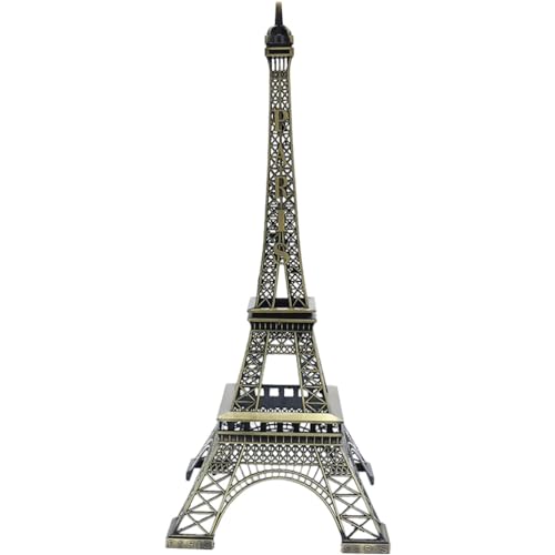 HOMSFOU Metal Eiffel Tower Model 3.5 Inch Landmark Sculpture Collectible Figurine Home Office Accent
