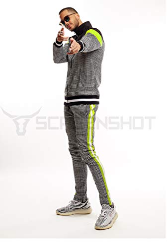 Image of SCREENSHOT-TRACK JACKET Mens Urban Hip Hop Premium Track Jacket - Slim Fit Side Taping Sportswear Urbanwear Streetwear Top