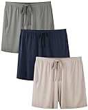 BAMBOO COOL Womens Pajama Shorts Comfy Lounge Shorts Drawstring Pj Pants Sleep Shorts with Pockets Pack of 3
