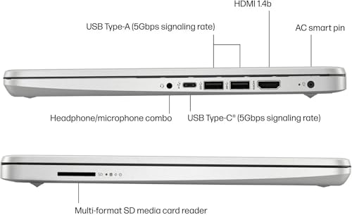Image of HP Portable Student Business Laptop - 3 Free Bundles, Win 11 Pro, Microsoft 365, Ultral Light and Thin, 14 inch HD Display for Student, Work, 8GB DDR4, 256GB Storage(128GB eMMC+128GB Card), Intel 4-Core