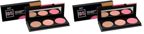Image of Iba Must Have Glam Makeover Face Palette with Blush Contour and Highlighter For Face Makeup | Face & Cheeks Blusher Palette | Lightweight & Long Lasting | Highly Pigmented Matte Finish Shades | Halal Certified & Vegan Makeup - 12g