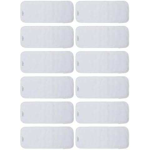 Babygoal Reusable Cloth Diaper Inserts Pack of 12, Absorbent & Breathable Liners, 3-Layer Microfiber Inserts for Cloth Diapers 12T Cover