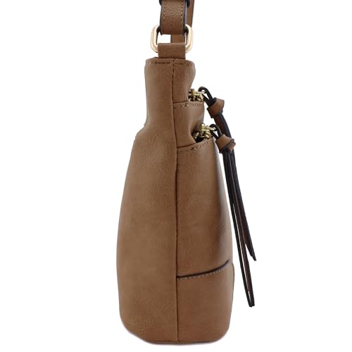 Image of FashionPuzzle Triple Zipper Pocket Medium Crossbody Bag