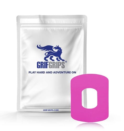 GrifGrips Medium Sports Adhesive Patches - CGM Covers Sensor Cover Overpatches Compatible for Omnipod - Original Adhesive Pre-Cut Patches - Pack of 10 (Pink)