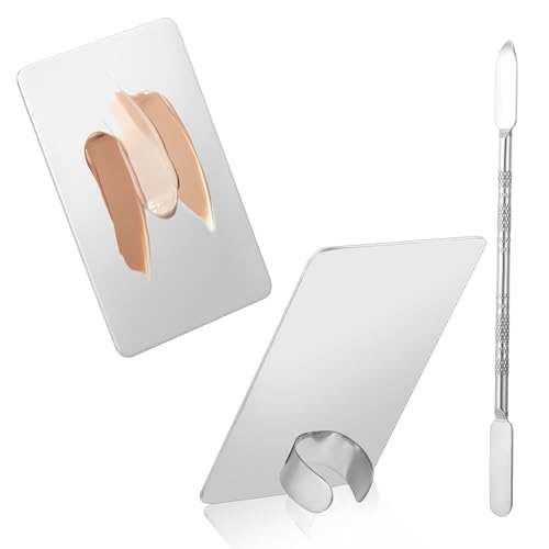 Molain Make up Palette, Edelstahl Spatel Kosmetik Make Up Mischpalette Kosmetische Mischpalette mit Spatel Kosmetikpalette schminkpalette für Foundation Nailart Auge Lidschatten