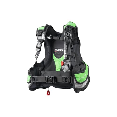 MARES Junior's & Kid's Explorer BCD Buoyancy Diving Vest with Backpack | Water Sports, Snorkeling, Scuba Diving, Black/Green, 3X-Small