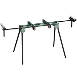 HOMCOM Universal Mitre Saw Stand with Adjustable Rollers and Support Arms, Portable Miter Saw Stand with Folding Legs, Heavy-Duty Height-Adjustable Pull-Out Work Piece Supports, Max Load 150kg, Green