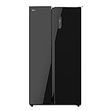 Cecotec Frigorífico Americano 2 Puertas Bolero CoolMarket SBS 559 Cristal. 560 L, Altura 177 cm, Bajo Consumo, Display, Sistema No Frost Multi Airflow, LED Interior, Puerta de Cristal Negro