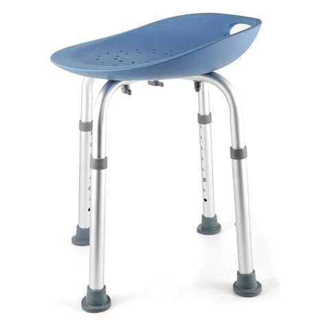 Height Adjustable Bath & Shower Chair for Seniors – Ergonomic Foam Seat, Anti-Slip Feet, Sturdy Shower Stool for Elderly Cover