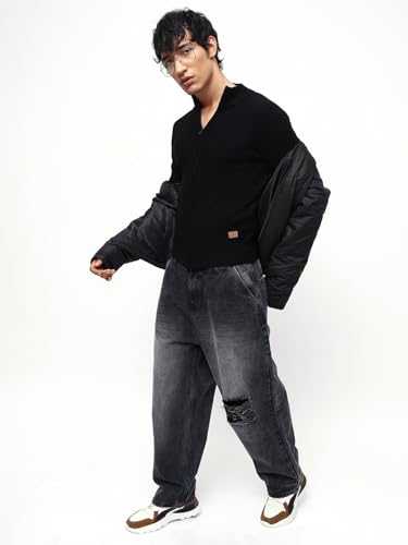 Image of High Star Men Acrylic Knitted Regular fit Highneck Full Sleeves Sweaters 28