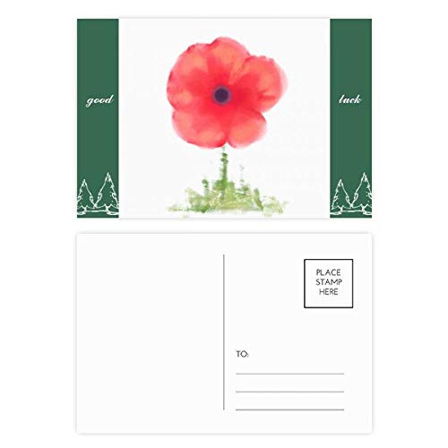 Cartes postales pavot rouge pour envoyer des vœux de bonne chance