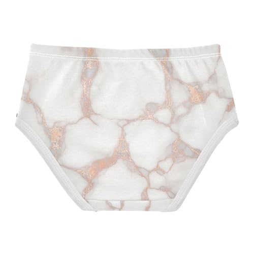 Toddler Girl Panties, Rose Gold Gray Marble White Cotton Underwear for Girls, 2–8 Years2