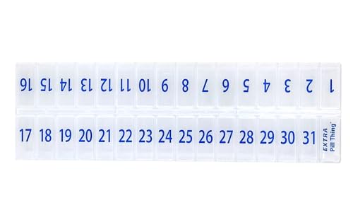 Image of XL Once-a Day Monthly Pill Organizer Removable Lid for Easy Filling, Extra Large Compartments for 31 Days Plus Compartment for Extra Pills, BPA Free (Clear, XL - 1 Count (Pack of 1))