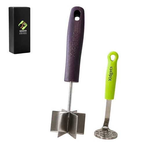 Image of 2pc Gift Set | Large Stainless Steel Meat Chopper & Mini Masher | Dishwasher Safe