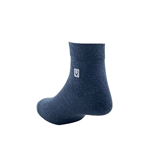 Image of Allen Solly Mens Cotton Quarter Length Socks (Pack Of 3) Black, Denim Grey Melange, Anthra Melange