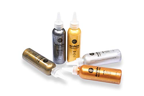 perfect ideaz • 5 x 150 ml Acrylfarbe Metallic, 5 Farben, hochdeckend, auf Wasserbasis – Bild 7