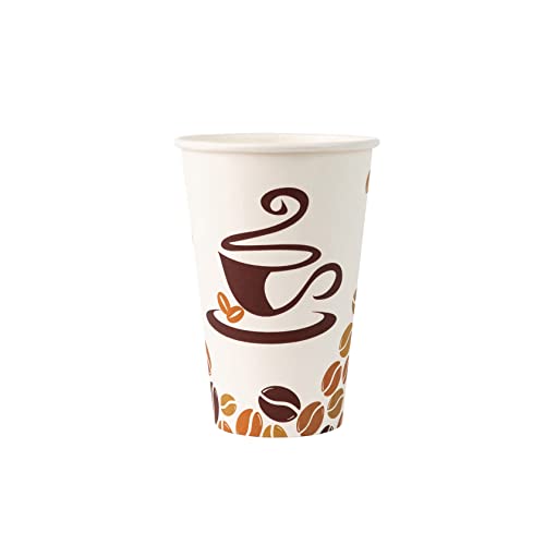 PLASTICPRO Einweg-Kaffeetassen, 340 ml, 80 Stück, Kaffee-Design, 80 Stück Cover