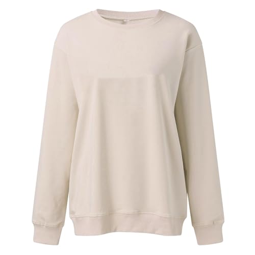 Image of Women Crew Neck Sweatshirts Fall Casual Oversized Sweat Shirts Long Sleeve Cute Preppy Sweatshirt Comfort Pullover