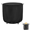 Topcover Fire Pit Cover Round,600D Waterproof Outdoor Propane Firepit Cover For 30 Inch Gas Fire Table,Patio Round Fireplace Cover - 30"D x 24"H