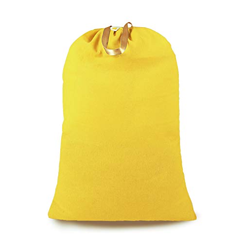 Sacs à linge extra larges et résistants, sac à linge sale pour voyage, sac à linge avec poignées à cordon de serrage, essentiels pour la maison, le collège, le dortoir, jaune