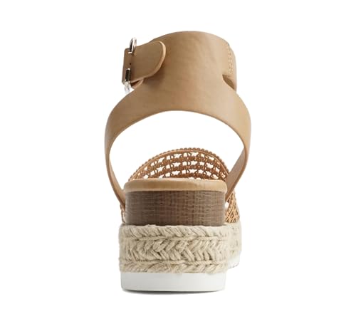 Image of Soda Topic Open Toe Buckle Ankle Strap Espadrilles Flatform Wedge Casual Sandal