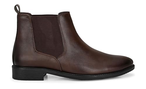 Image of AFROJACK Men's Genuine Leather Chelsea Boots | Stylish & Comfortable Ankle Boots (rd9938)