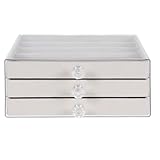 MOBUTOFU Caja Organizadora Protección contra Polvo para y Pulseras para Diseño de Cajón, Material Beige y Compartimentos Diseñados para Mujeres y