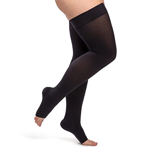 Image of Opaque Thigh-High Open Toe Essentials for Women by Sigvaris
