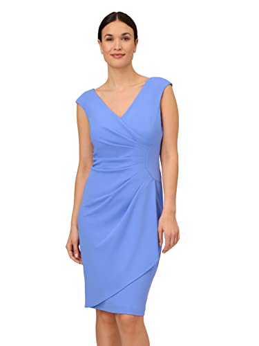 Image of Adrianna Papell Crepe Draped Overlay Dress