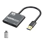 DR.TREE HDMIキャプチャーボード USB 3.0 type-c変換アダプタ付属 4K@30Hz入力 2K@60Hz解像度 1080P パススルー機能 低遅延 OBS/PotPlayer Windows/Mac/Linux Switch/Xbox/PS対応
