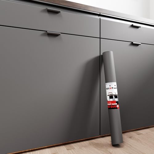 Decotalk Adhesive Paper for Furniture Kitchen Grey 40 x 300 cm Adhesive Film for Furniture Light Grey Waterproof Vinyl Decorative Bathroom Kitchen Bedroom Wall Desktop