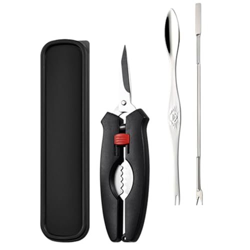 BRIGHTFUFU Juego de Tijeras y Resistencia al Desgaste Diseño Ergonómico Incluye Caja de Almacenamiento Práctica para Patas de Cangrejo y Palitos de Langosta para Mariscos