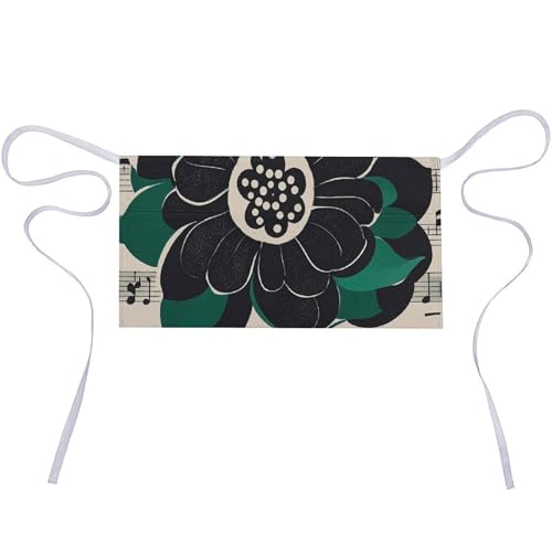 DJUETRUI Supernatural Flowers Adjustable for Women Men with Pockets Extra Long Lab Apron Butcher Apron Oxford Cloth Cotton Apron for Kitchen Cooking Baking