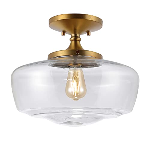 JONATHAN Y JYL7517B Marfa 14" Glass Iron Farmhouse Modern LED