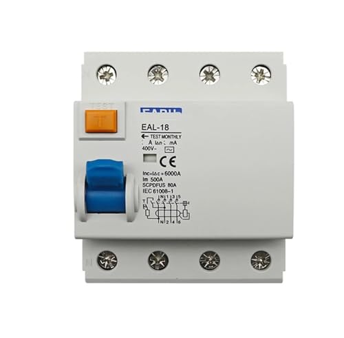 4P 100/300mA AC Type electromagnetic Residual Current Circuit Bre...