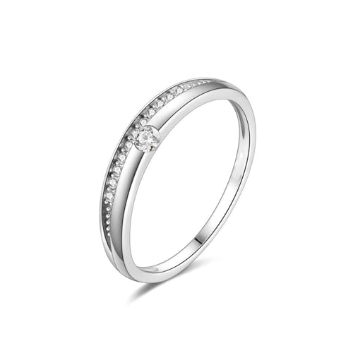 Bague fiançailles argent or blanc moissanite alliance femme épouse