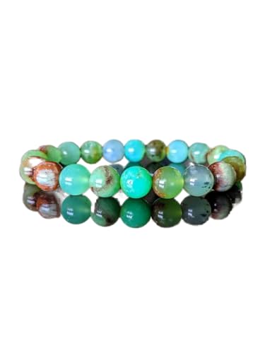 Bracelet chrysoprase 10mm perles rondes lisses, bijou extensible unisexe 7" stbr-03268