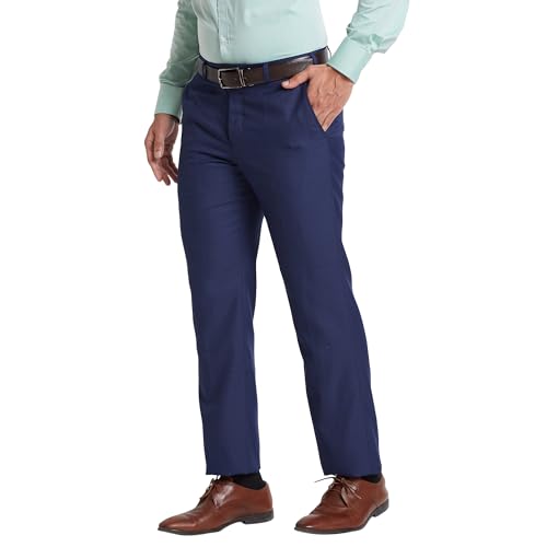 Image of Park Avenue Smart Fit Polyester Blend Checks Pattern Flat Front Formal Trouser