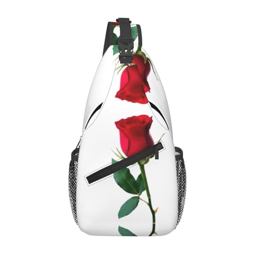Sac à bandoulière Red Rose compact et léger pour hommes et femmes