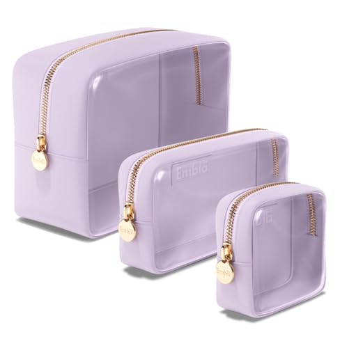 Clear cosmetic bags set of 3 - mini, small, large